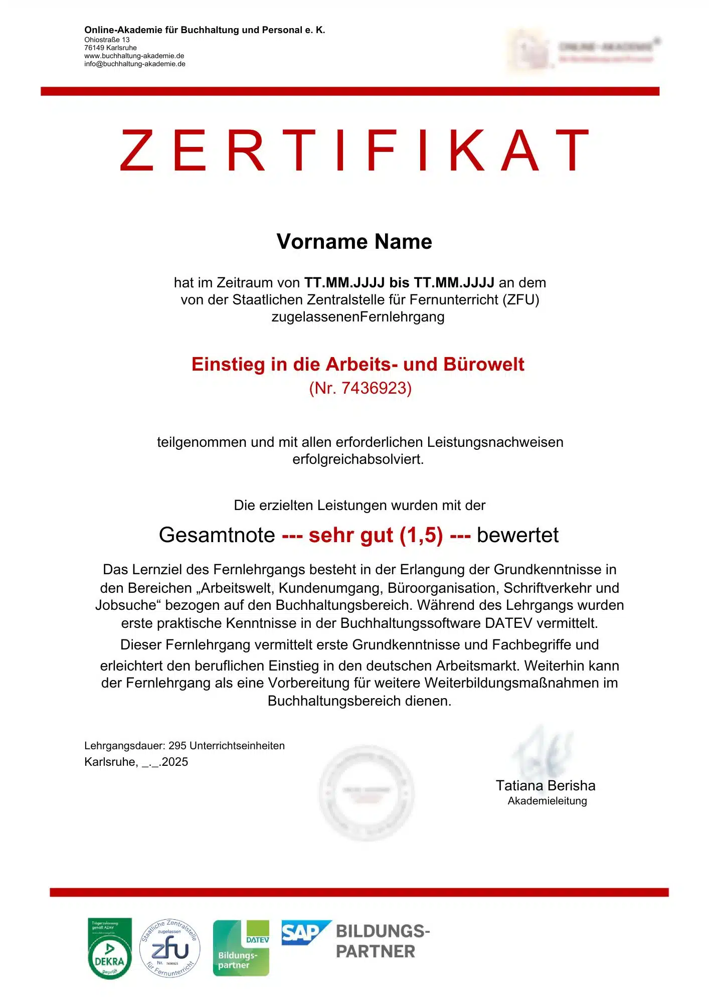 Zertifikat Einstieg